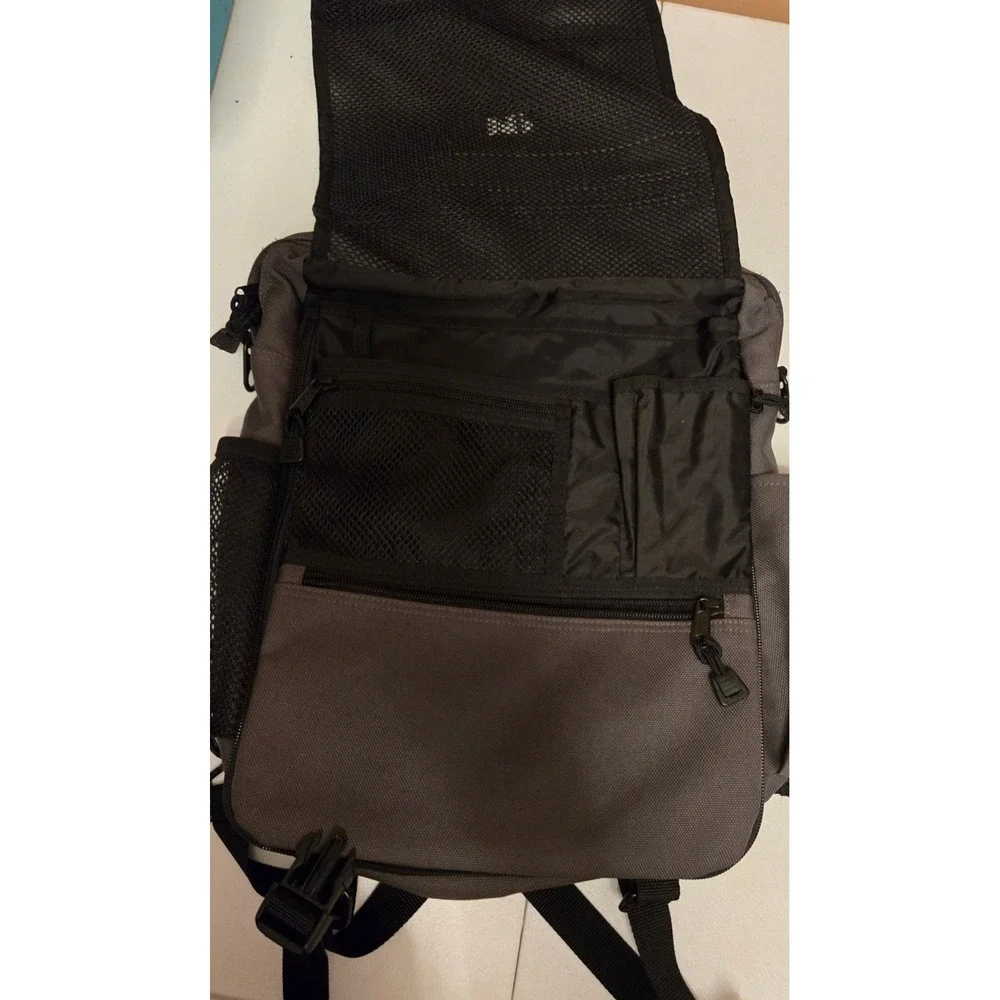 LL Bean Backpack Gray Monogrammed DJP Adjustable Straps Mesh‎ Pocket